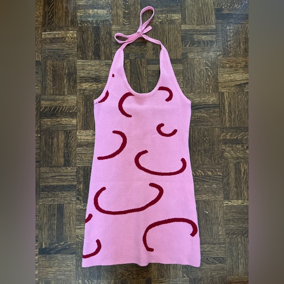 VRG GIRL Knit Halter Dress in Pink - Picture 2 of 13